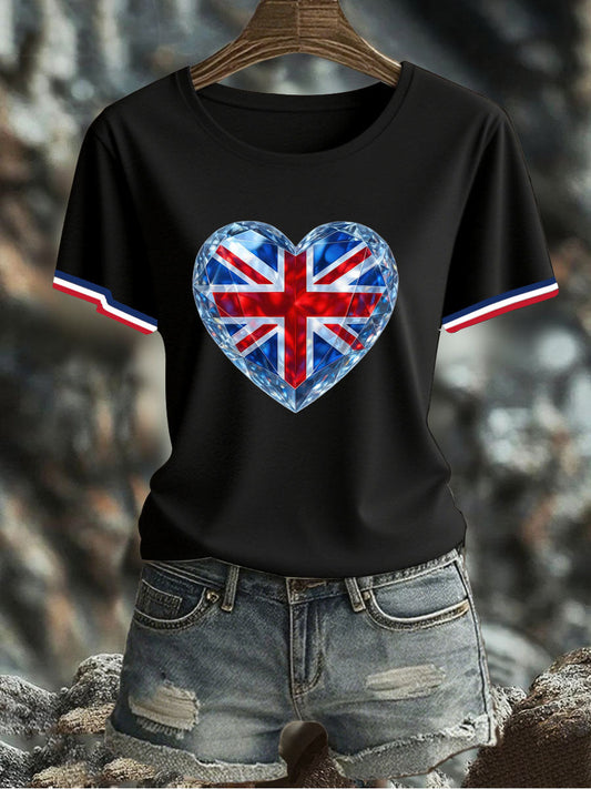 Women's UK Flag Printed T-shirt