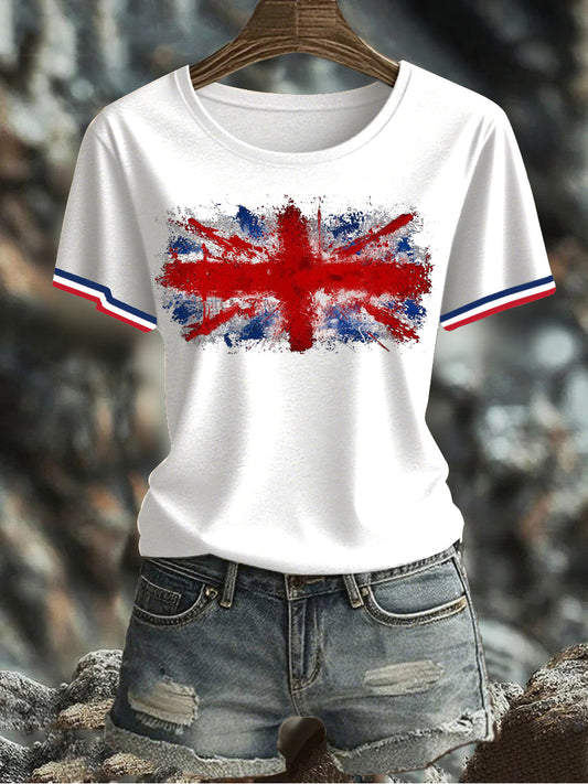 Women's UK Flag Printed T-shirt