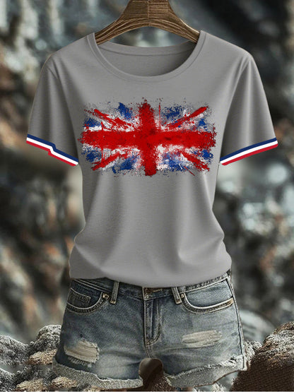 Women's UK Flag Printed T-shirt