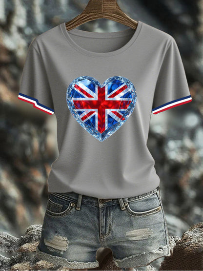 Women's UK Flag Printed T-shirt