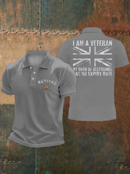 Men's UK veteran My Oath of Allrgience Has No Expiry Date Printed Casual Tops
