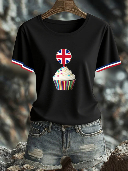 Women's UK Flag Printed T-shirt