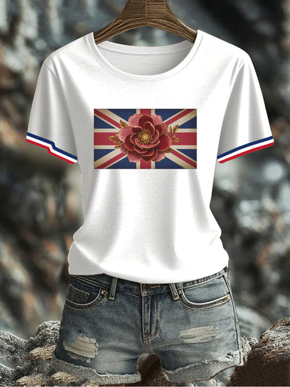 Women's UK Flag Printed T-shirt