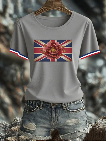 Women's UK Flag Printed T-shirt