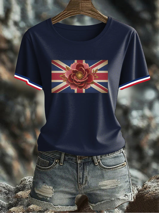 Women's UK Flag Printed T-shirt
