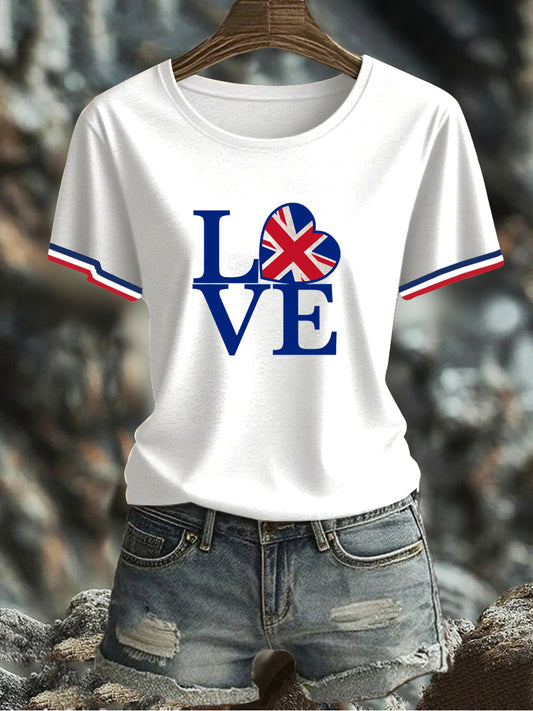 Women's UK Flag Printed T-shirt
