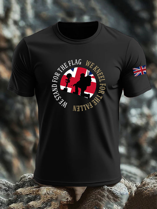 Men's British Veteran imitation cotton short-sleeved T-shirt