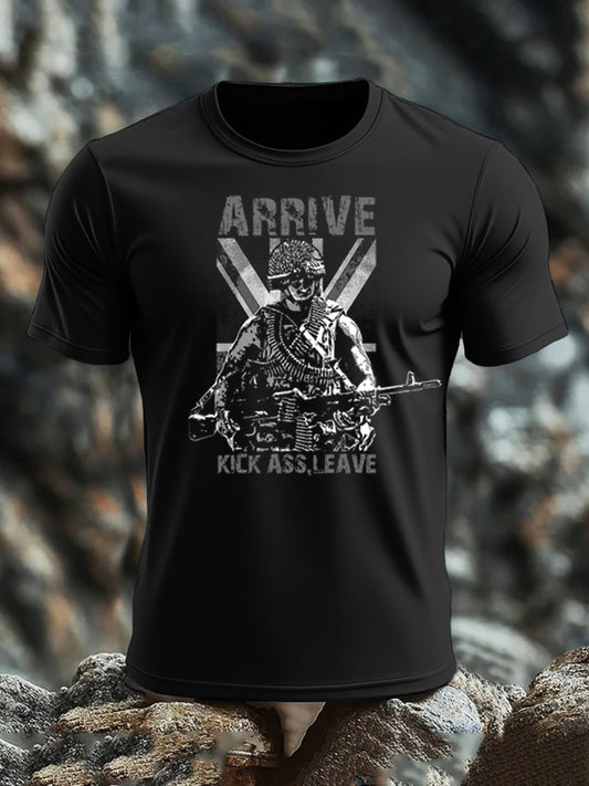 Men's British Veteran imitation cotton short-sleeved T-shirt