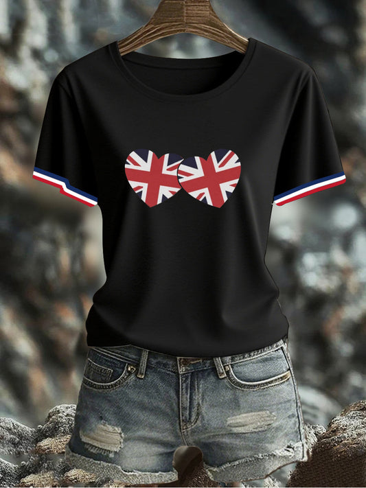 Women's UK Flag Printed T-shirt