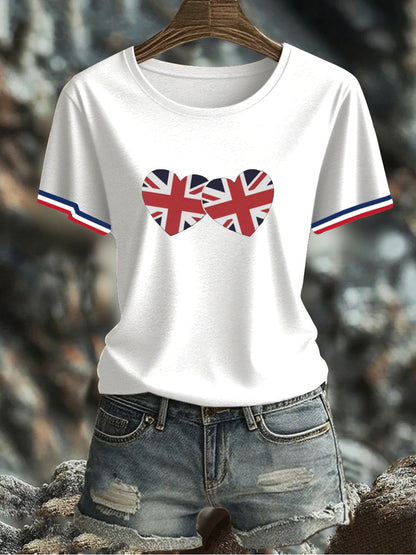 Women's UK Flag Printed T-shirt