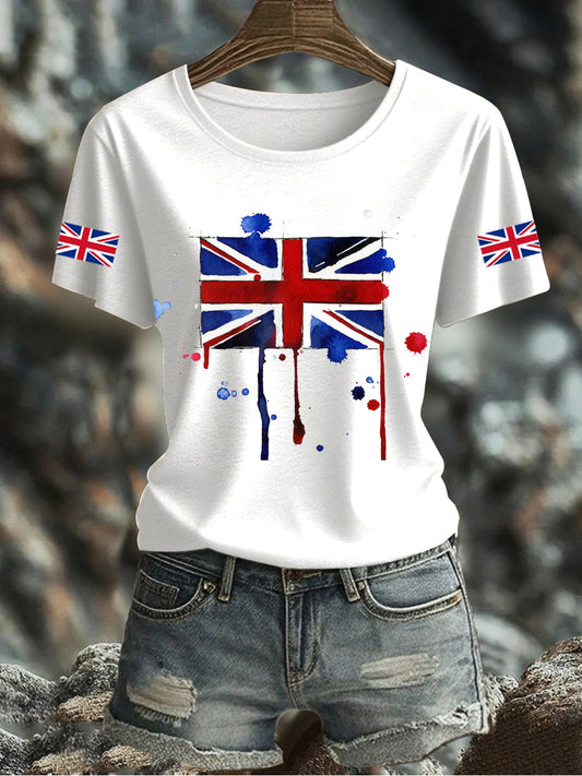 Women's UK Flag Printed T-shirt