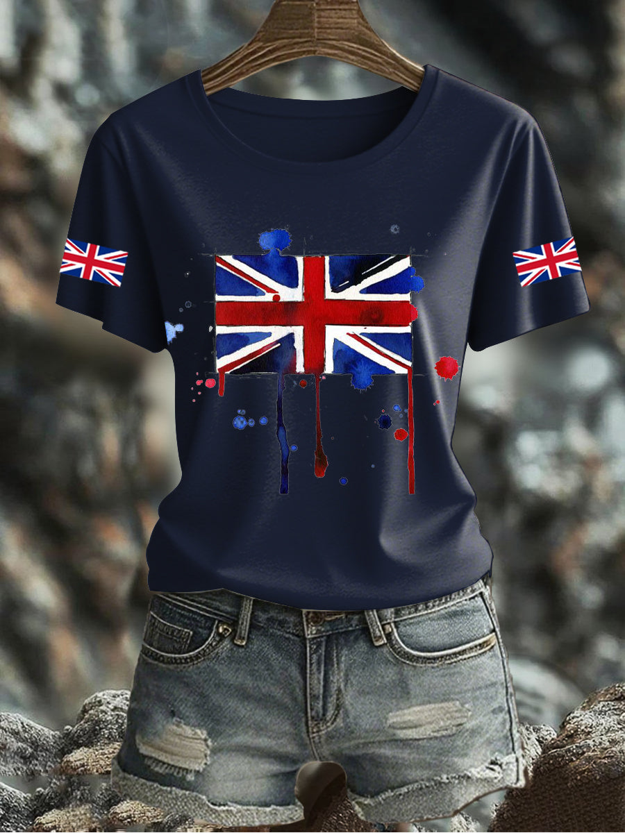 Women's UK Flag Printed T-shirt