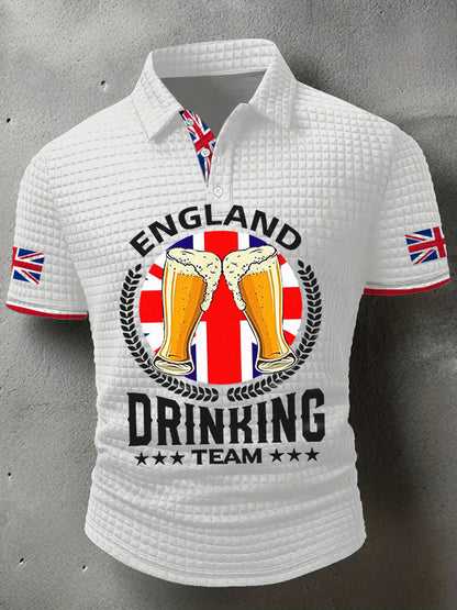 Men's England Drinking Team Printed Casual Tops