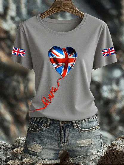 Women's UK Flag Printed T-shirt