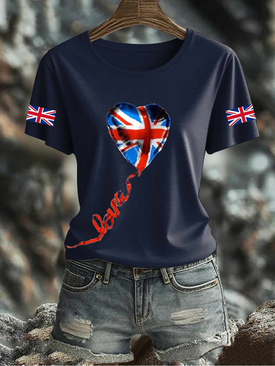 Women's UK Flag Printed T-shirt