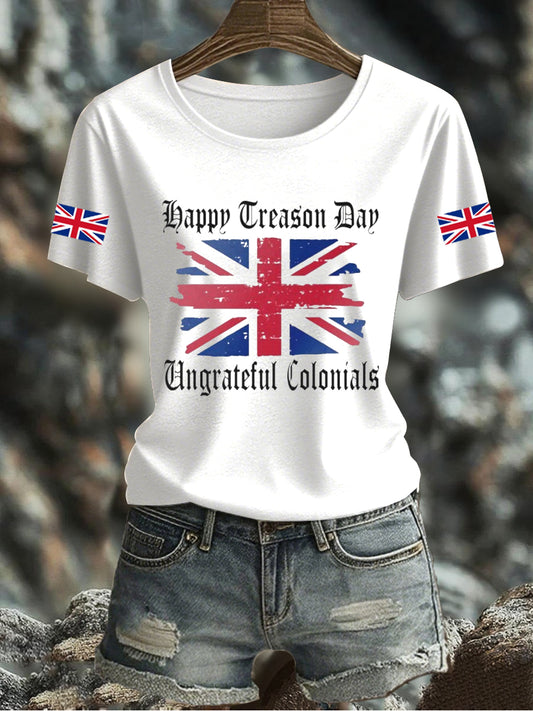 Women's UK Flag Printed T-shirt