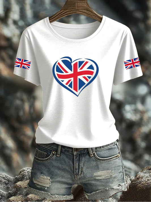 Women's UK Flag Printed T-shirt