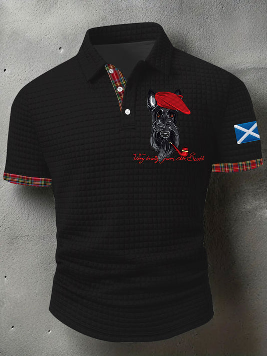 Men's Scottish Flag Scottish Terrier  Short Sleeve Top