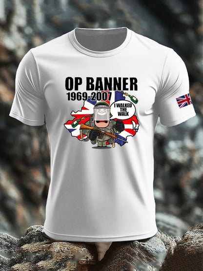 Men's British Veteran imitation cotton short-sleeved T-shirt