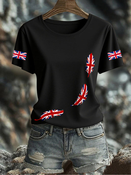 Women's UK Flag Printed T-shirt