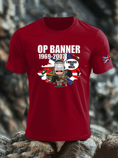 Men's British Veteran imitation cotton short-sleeved T-shirt