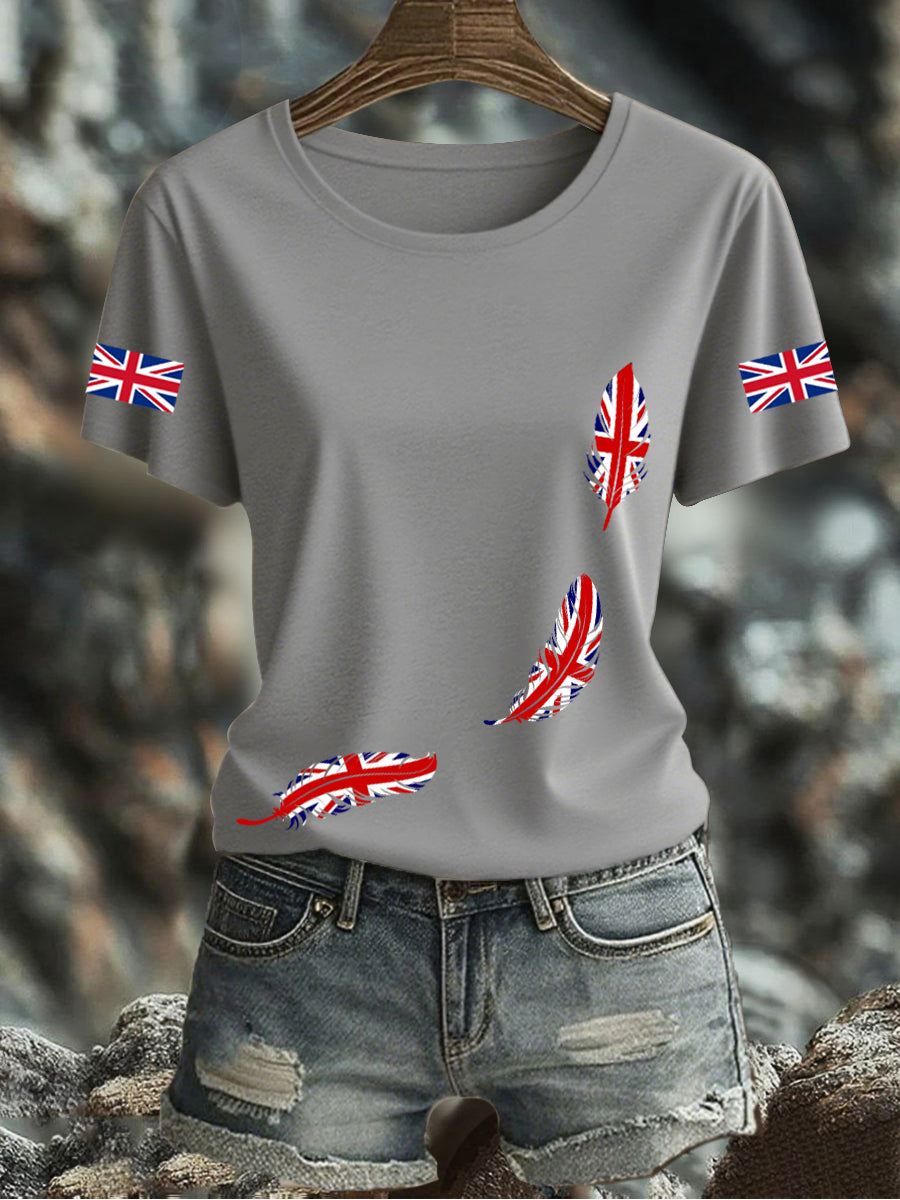 Women's UK Flag Printed T-shirt