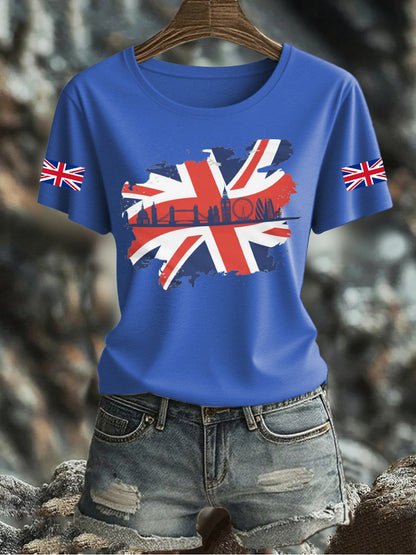 Women's UK Flag Printed T-shirt