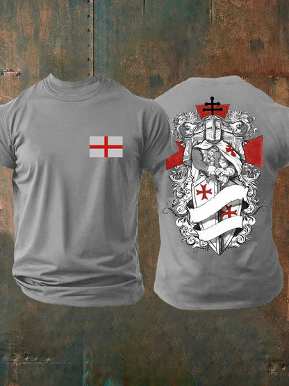 Men's United Kingdom England imitation cotton short-sleeved T-shirt