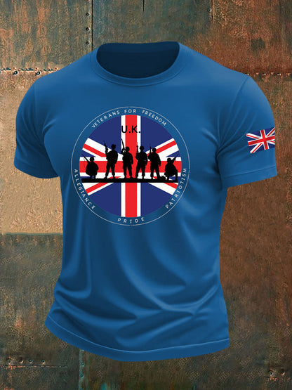 Men's British Veteran imitation cotton short-sleeved T-shirt