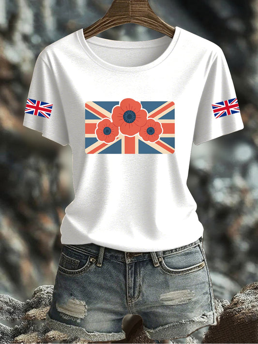 Women's UK Flag Printed T-shirt