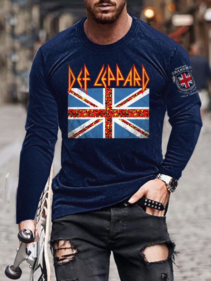 Men's UK Flag Printed long sleeve T-shirt