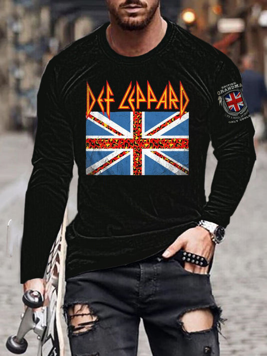 Men's UK Flag Printed long sleeve T-shirt