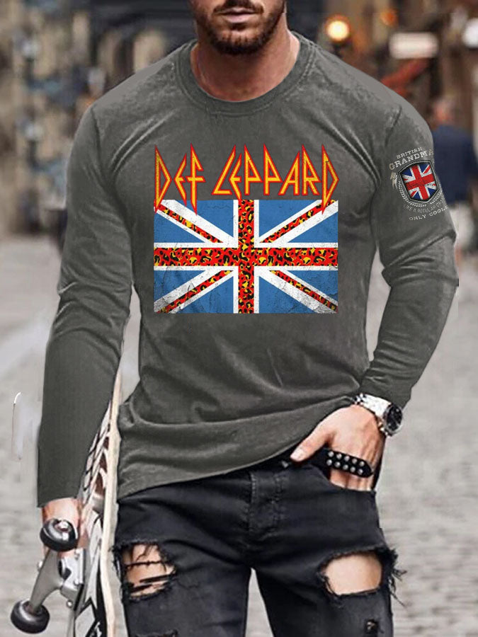 Men's UK Flag Printed long sleeve T-shirt