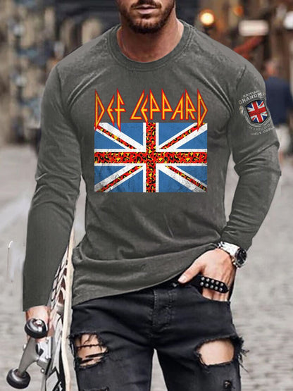 Men's UK Flag Printed long sleeve T-shirt