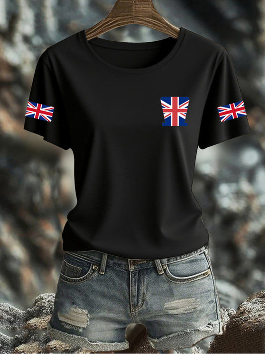 Women's UK Flag Printed T-shirt