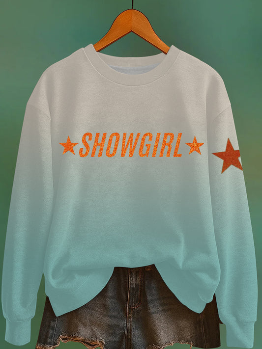 Women's The Life of A Show Girl Fan Print Sweatshirt
