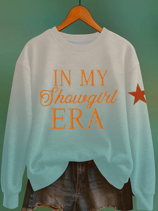 Women's The Life of A Show Girl Fan Print Sweatshirt