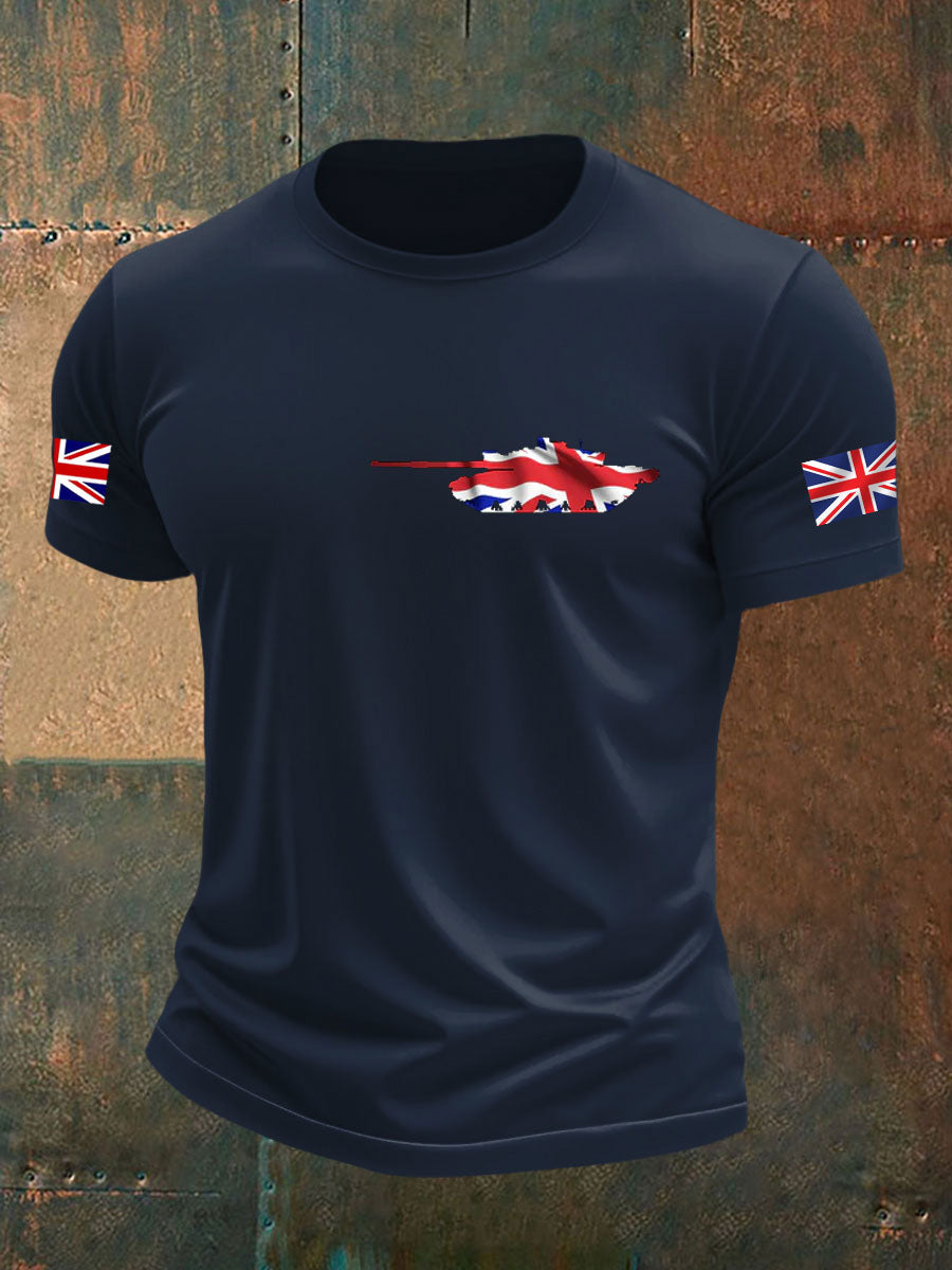 Men's British Veteran imitation cotton short-sleeved T-shirt