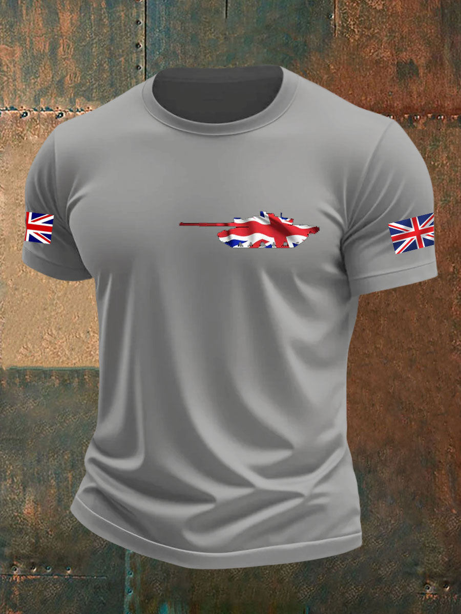 Men's British Veteran imitation cotton short-sleeved T-shirt