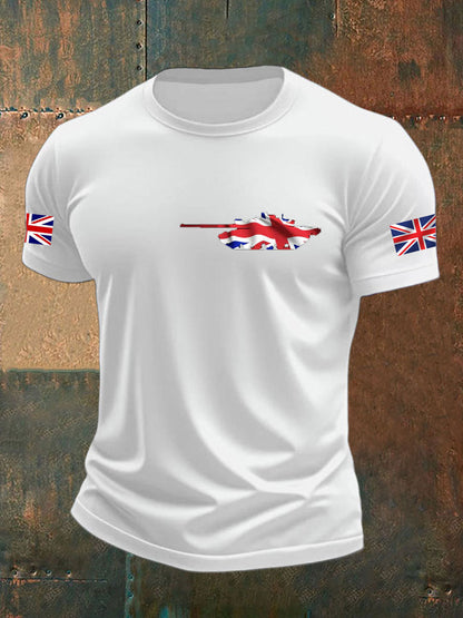 Men's British Veteran imitation cotton short-sleeved T-shirt