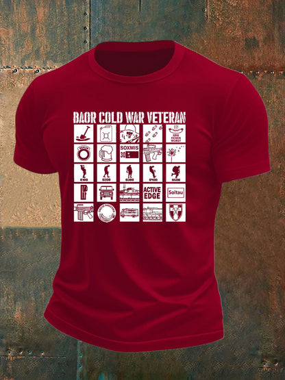 Men's British Veteran imitation cotton short-sleeved T-shirt