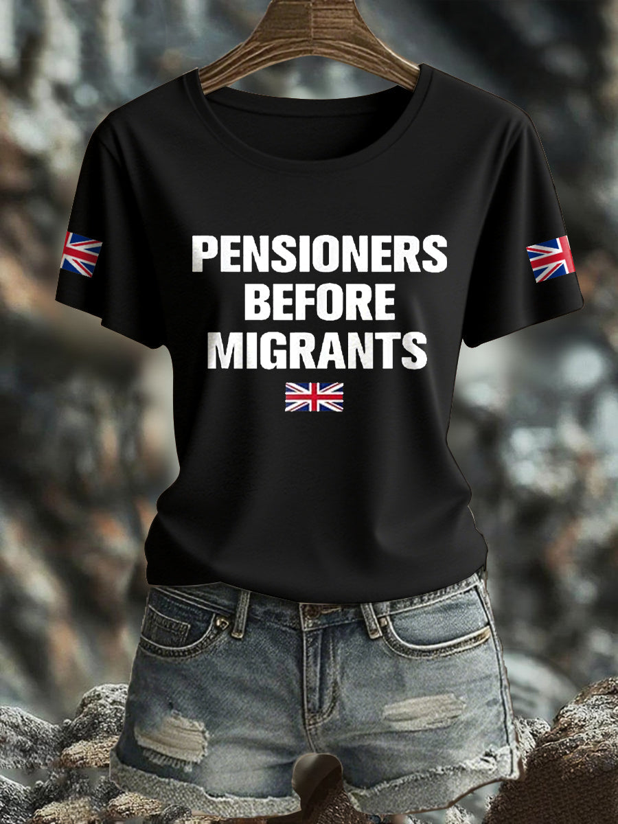 Women's UK Flag Immigration Printed T-Shirt