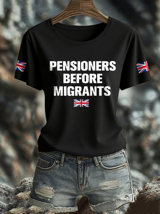 Women's UK Flag Immigration Printed T-Shirt