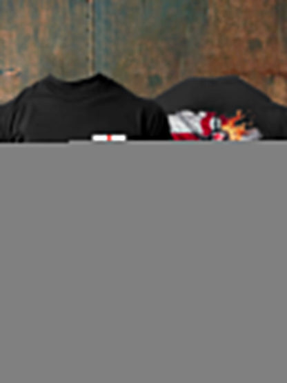 Men's English Crusaders Printed imitation cotton short-sleeved T-shirt