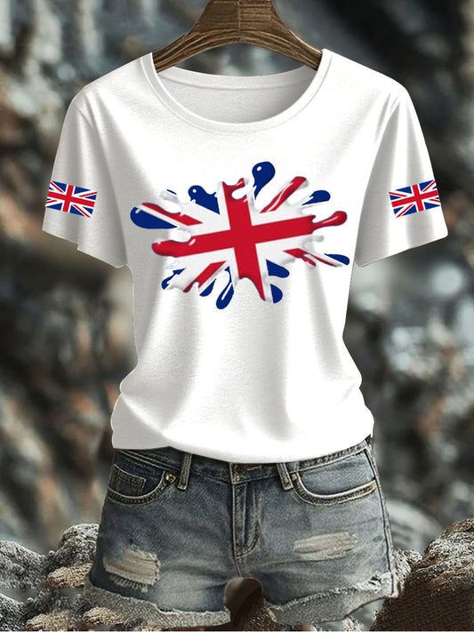 Women's UK Flag Printed T-shirt