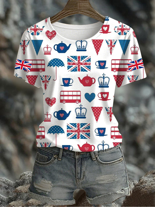 Women's UK Flag Printed T-shirt