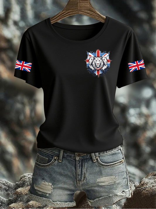 Women's UK Flag Printed T-shirt