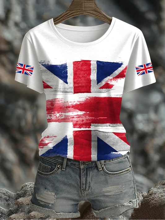 Women's UK Flag Printed T-shirt