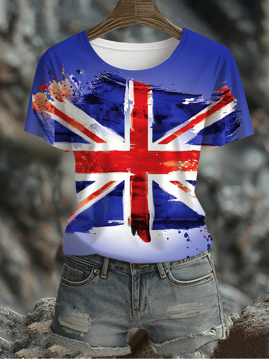 Women's UK Flag Printed T-shirt