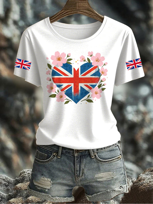 Women's UK Flag Printed T-shirt